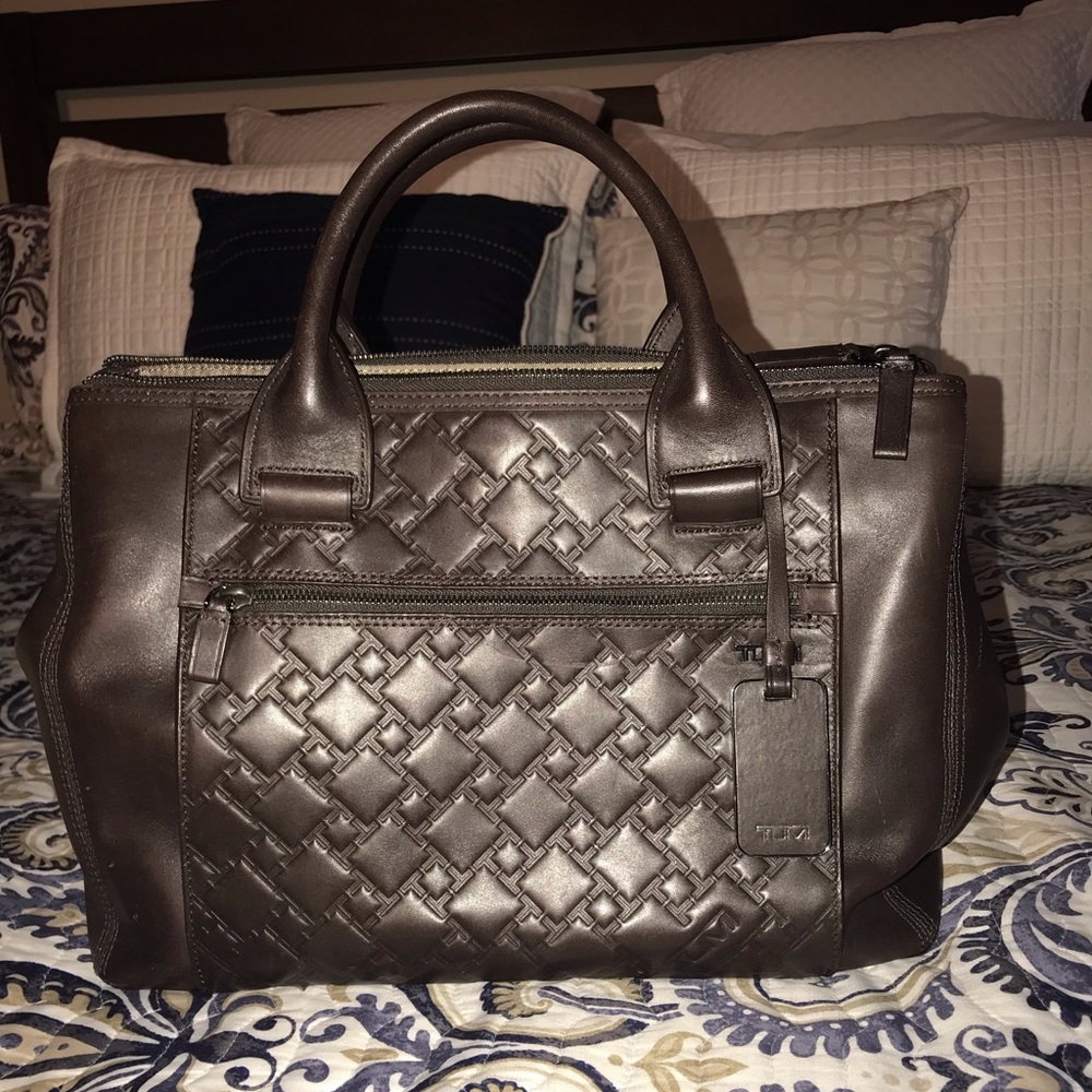 Tumi brown handbag